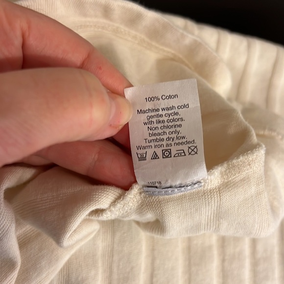 Madewell Off the shoulder texture top, cream, sz M, short sleeve, knit - Picture 13 of 13